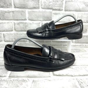 Hanover Hand Sewn Men’s Size 9.5 Black Leather Kiltie Loafers